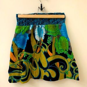 Free People tropical floral linen skirt S